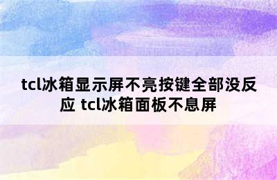 tcl冰箱显示屏不亮按键全部没反应 tcl冰箱面板不息屏